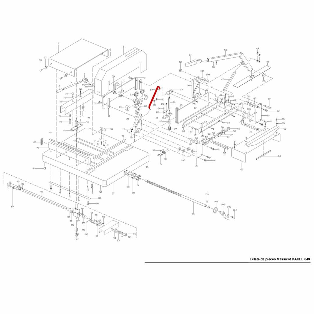 Feuillard de tension / Ruban de tirage DAHLE — Eclaté de pièces pour massicot manuel 848 DAHLE - Feuillard de tension - ruban de tirage